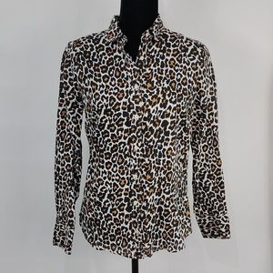 J. Crew Slim Perfect Shirt In Leopard Print